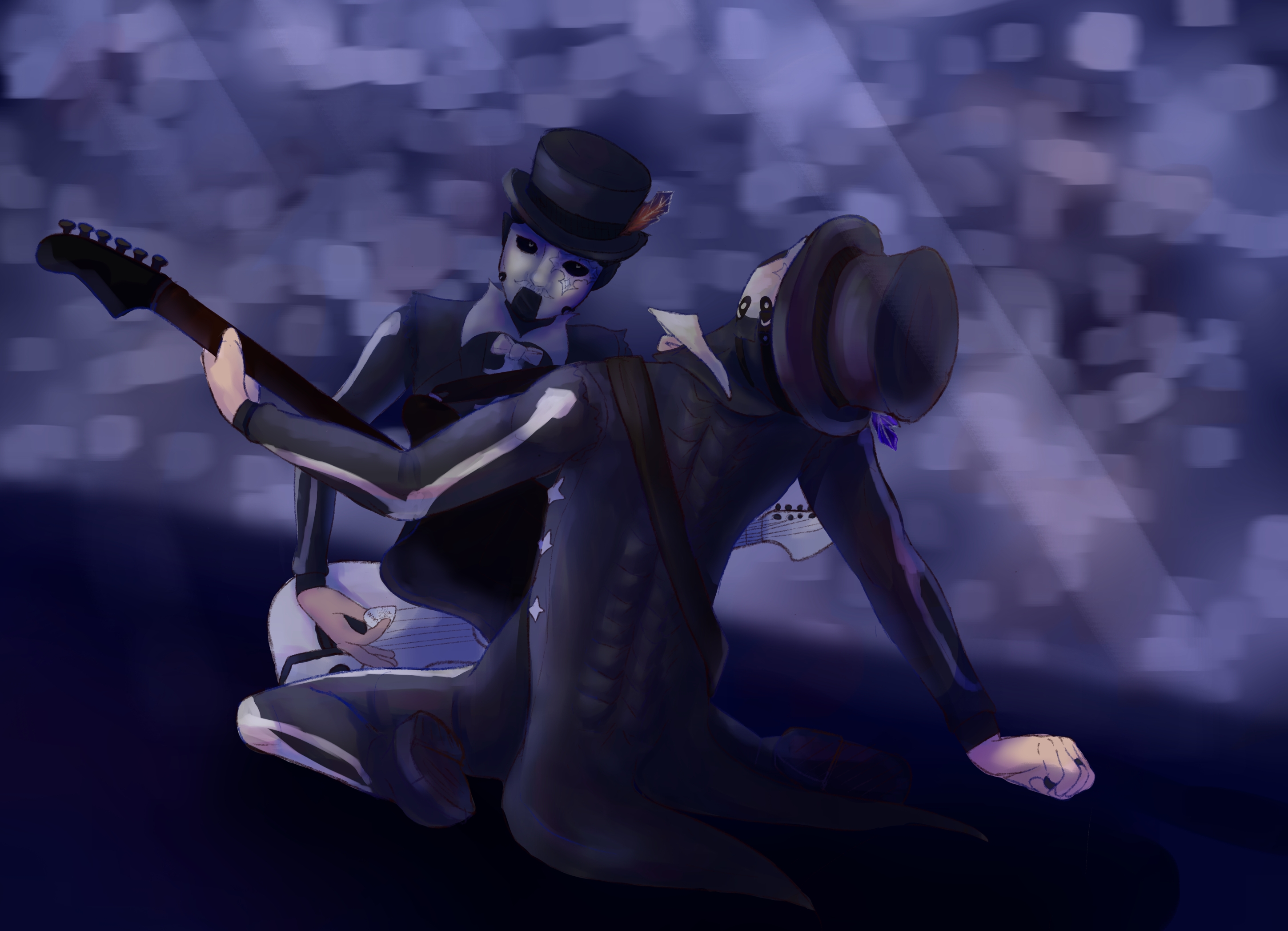 Dual character piece with scenery